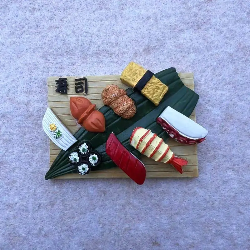 

Japanese Sushi Salmon Food Creative Refrigerator Magnets Creative Travel Souvenirs Exquisite Home Decorations