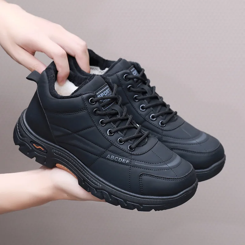 Winter New Men's Cotton Shoes Warm and Cold-proof Outdoor Casual All-match Anti-skid Durable dad Snow Boots