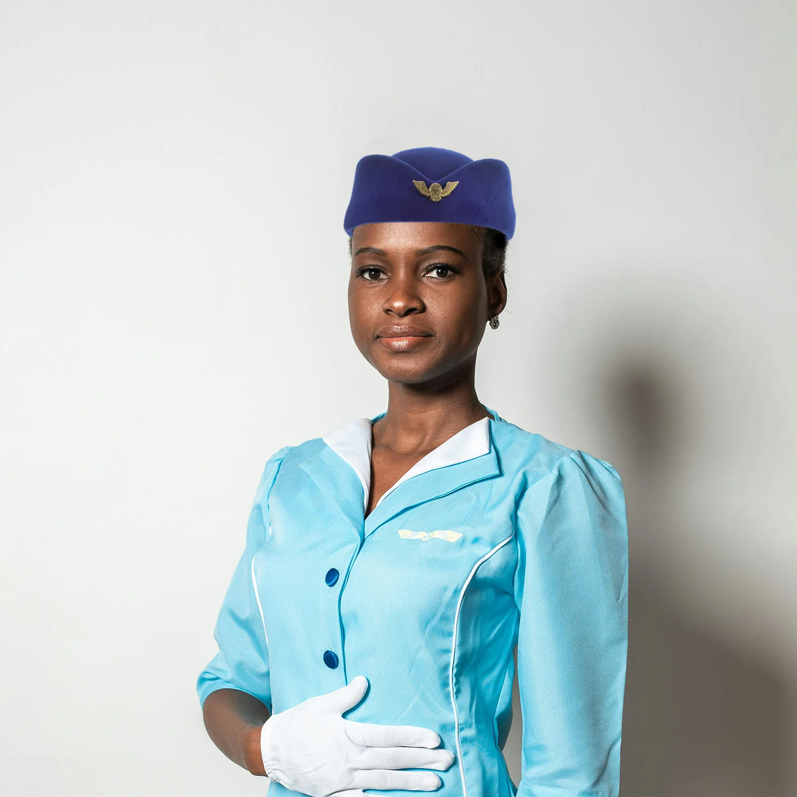 

1PC Stewardess Hat Flight Attendant Cap Beret Polyester Adult Costume Elegant Uniform Accessories Role Play