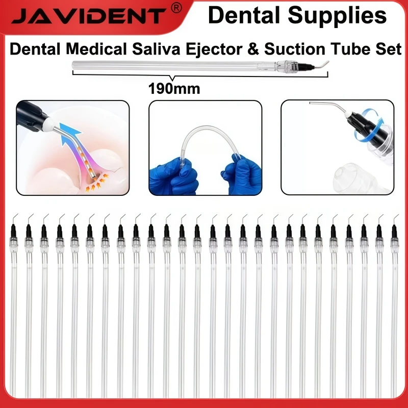 

Dental Black Curved Needle with Suction Tube Disposable High/Low Suction Saliva Ejector Oral Implant Root Canal Irrigation Needl