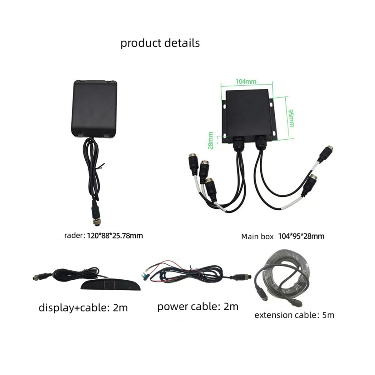 Waterproof Truck Camera Collision Avoidance Blind Spot Detection System Distance Displaying 77GHz BSD Millimeter Wave Radar