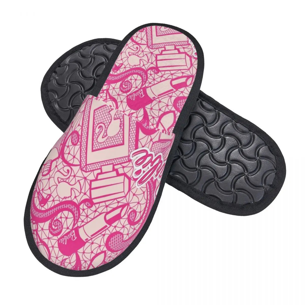 Custom Barbie Pattern Memory Foam Slippers Women Soft Warm House Slippers