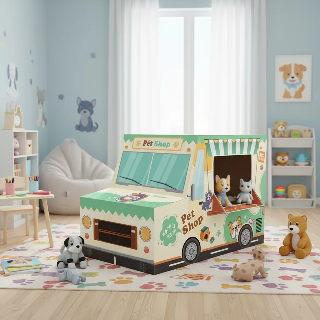 Castillo de juguete divertido para niños, diseño de coche verde para mascotas, tienda de juegos portátil al aire libre, juguete para casa de juego, tienda de juguete divertida para fiestas, gran regalo navideño y de Halloween, accesorios no incluidos