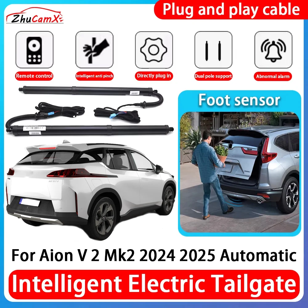 ZhuCamX Porta-malas de energia para carro, sucção elétrica, porta traseira inteligente, suporte de elevação para Aion V 2 Mk2 2024 2025