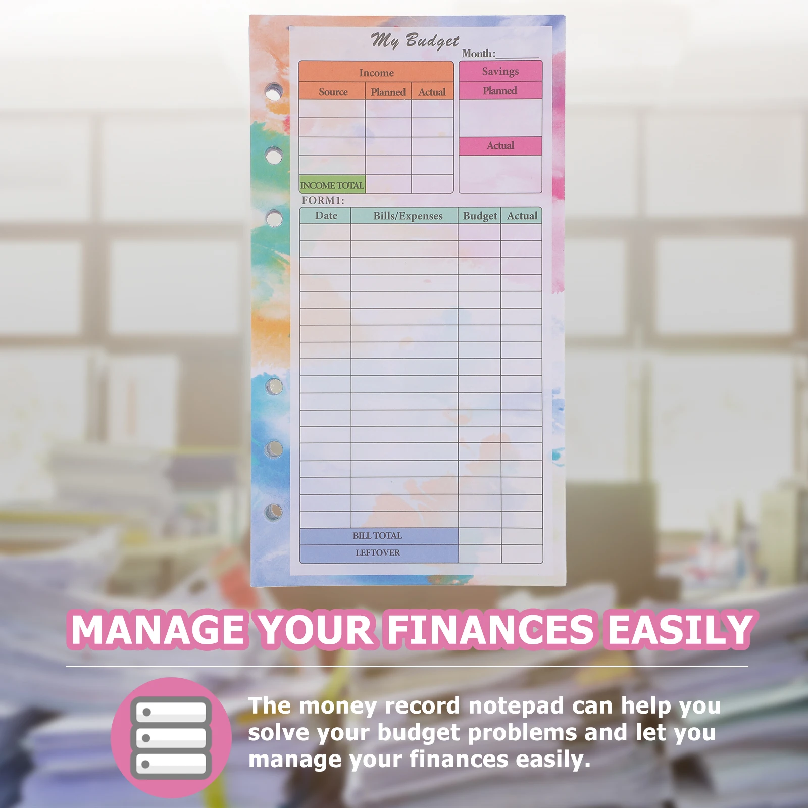 

Budget Refills Cash Papers Plan Portable Notepad Envelope Money Recording Expense Tracking Sheets Planner Decorative Design