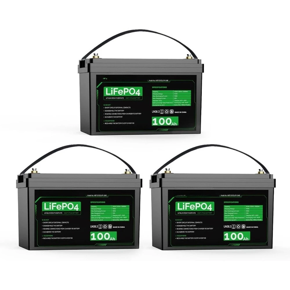 LiFePO4 Battery 100ah Lithium Battery, 12V Lithium Iron Phosphate Battery Deep Cycle Marine Battery, 10 Year Lifetime with