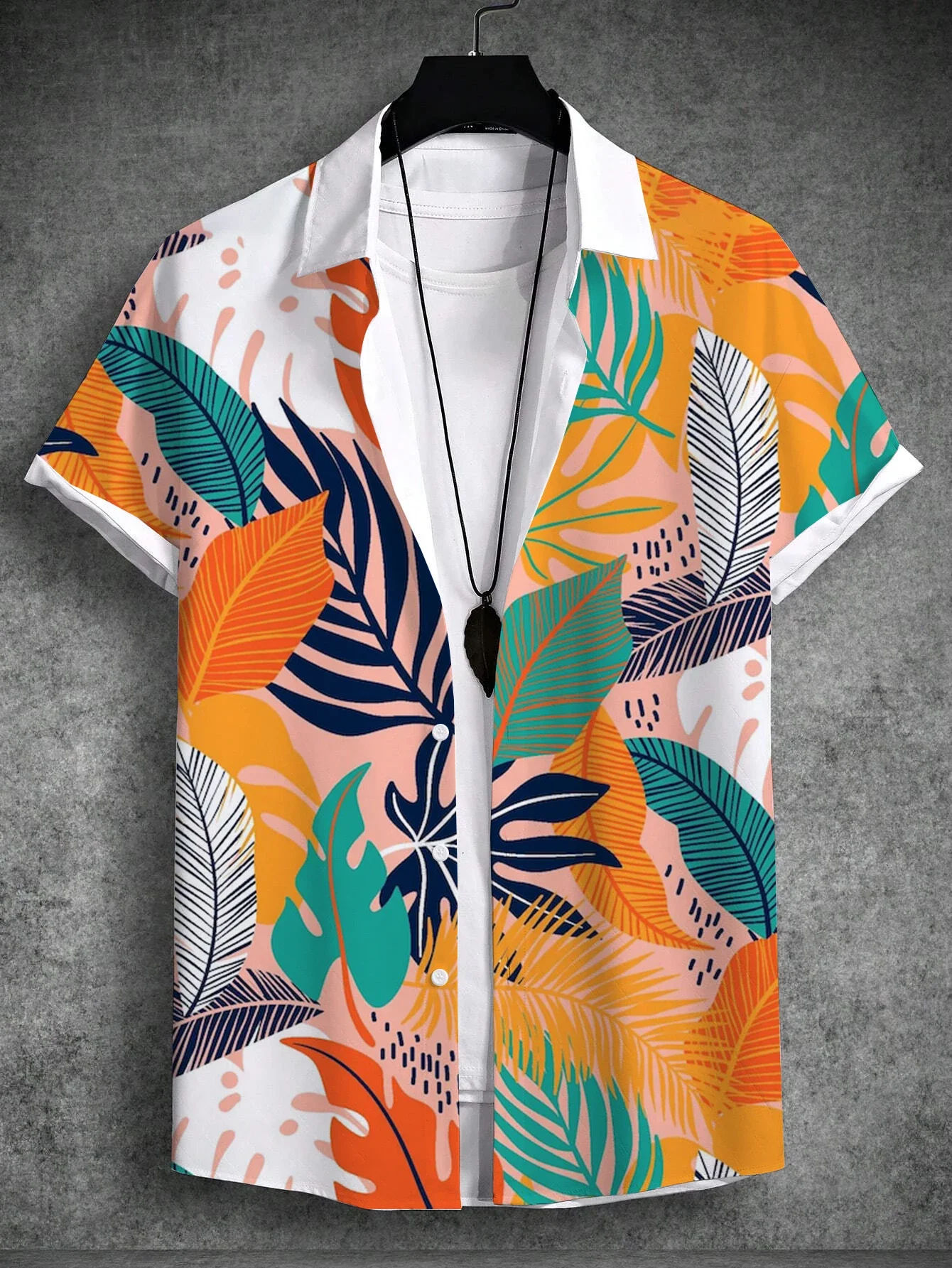 

Men's Shirt Summer Clothing Tropical Plants Graphic 3D Print Shirts Short Sleeve Tops Streetwear Loose Casual Hawaiian Shirts