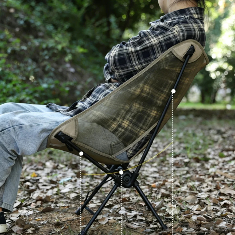 

Foldable Ultralight Aluminum Mesh Moon Chair Portable with Carry Bag for Camping Picnic Beach Patio Outdoor Lounge Relaxation