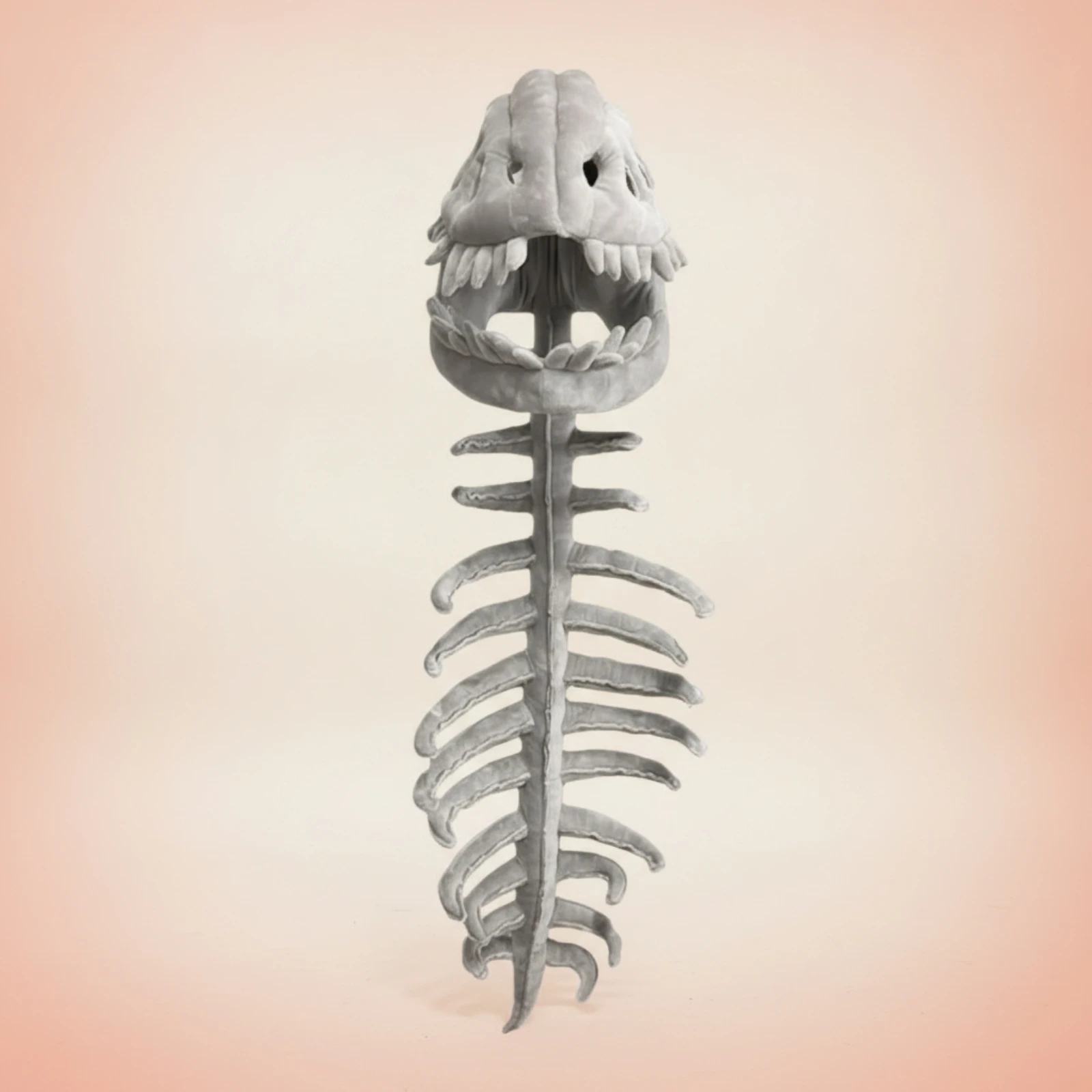 Dinosaur Skeleton Costume with Spine Back Piece Soft Dinosaur Skeleton Head Costume Easy Pull-on Fuller Shape for Children