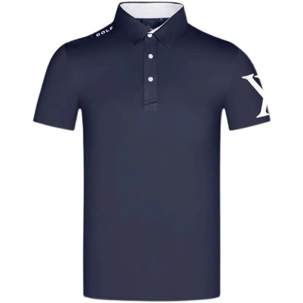 2026 New Men's Golf T Shirt Men's Short Sleeved Sports Breathable Golf Top Quick Drying Fashion Stand Up Collar Golf Clothing