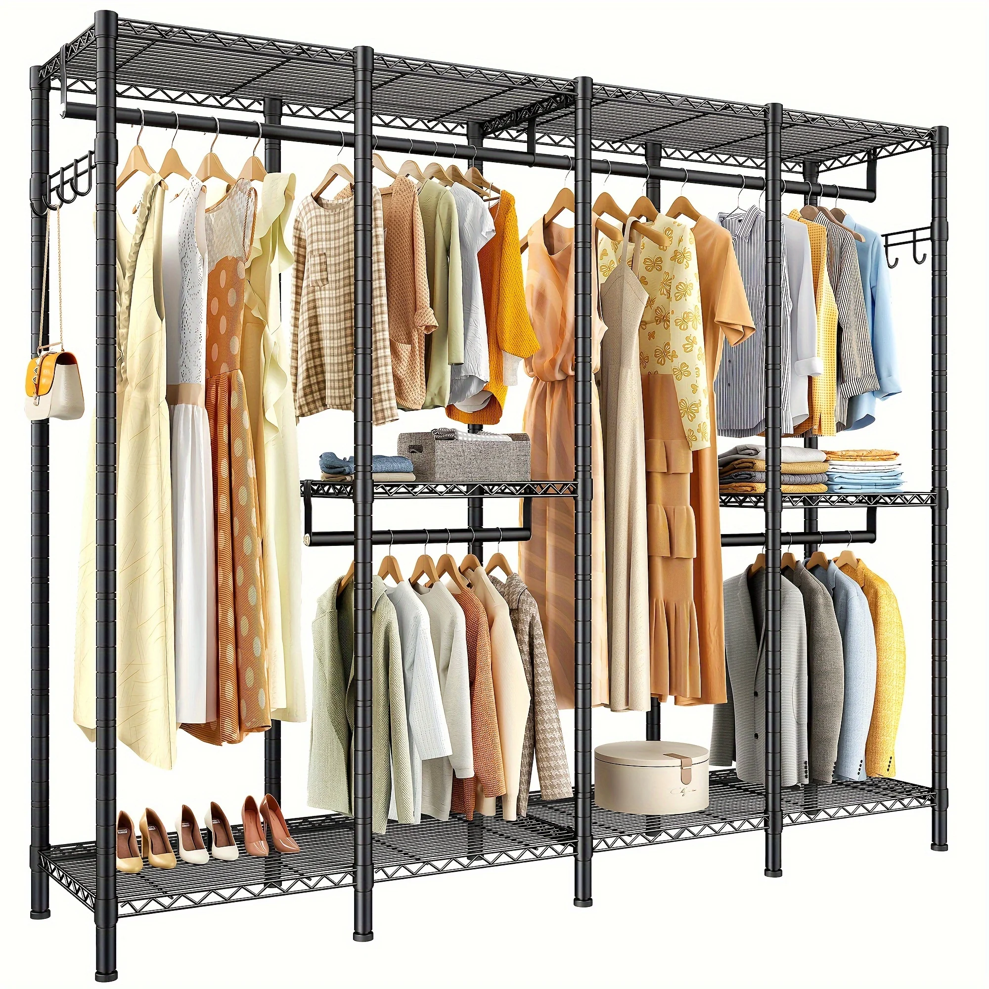 

Garment Rack,Clothing Rack Heavy Duty Clothing Racks for Hanging Clothes 910LBS, Metal Garment Rack Heavy Duty Clothes Rack