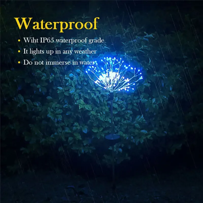 Solar 120 LEDs Fireworks String Light Fairy Waterproof Lamp for Lawn, Garden, Wedding, Holiday Party Decor.