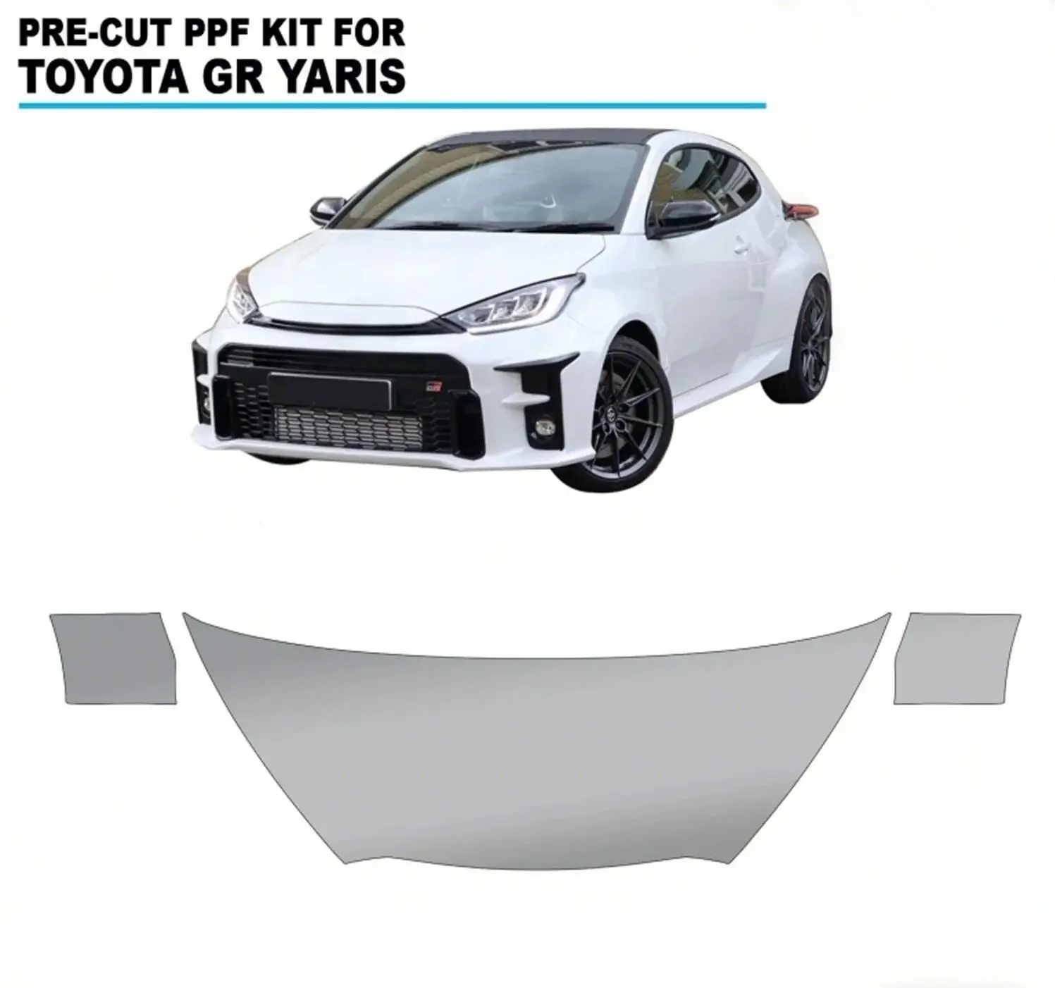 

Комплект предварительно нарезанной защитной пленки PPF 8,5 мил для Toyota GR Yaris 2021-2022, из ТПУ, для капота и крыльев, прозрачная защитная пленка для кузова, устойчивая к царапинам
