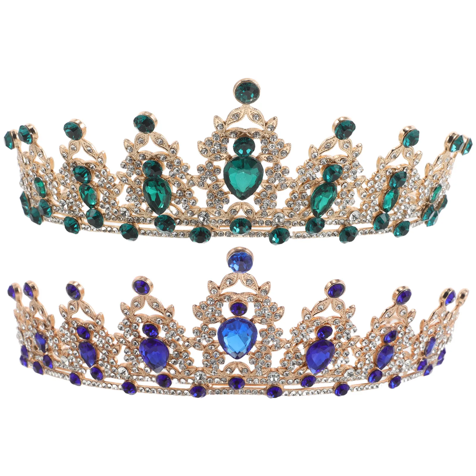 

2Pcs Wedding Crown Headband Bridal Crystal Headpiece Sparkly Rhinestone Hair Jewelry Birthday Party Wedding Bridal Crown