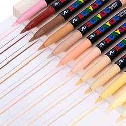 12 Colors Acrylic Paint Pen Soft Tip Paint Markers Pen Waterproof Acrylic Markers for Crafts Rock Painting