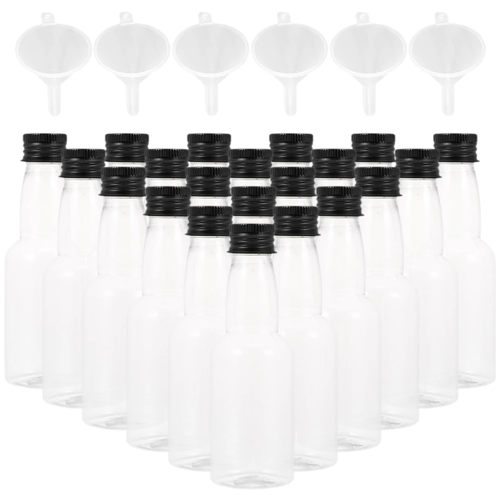 

1 Set Of Reusable Portable Seasoning Transparent Plastic Liquor Bottle Mini Drink Container Leakproof Wine Bottle For Travel