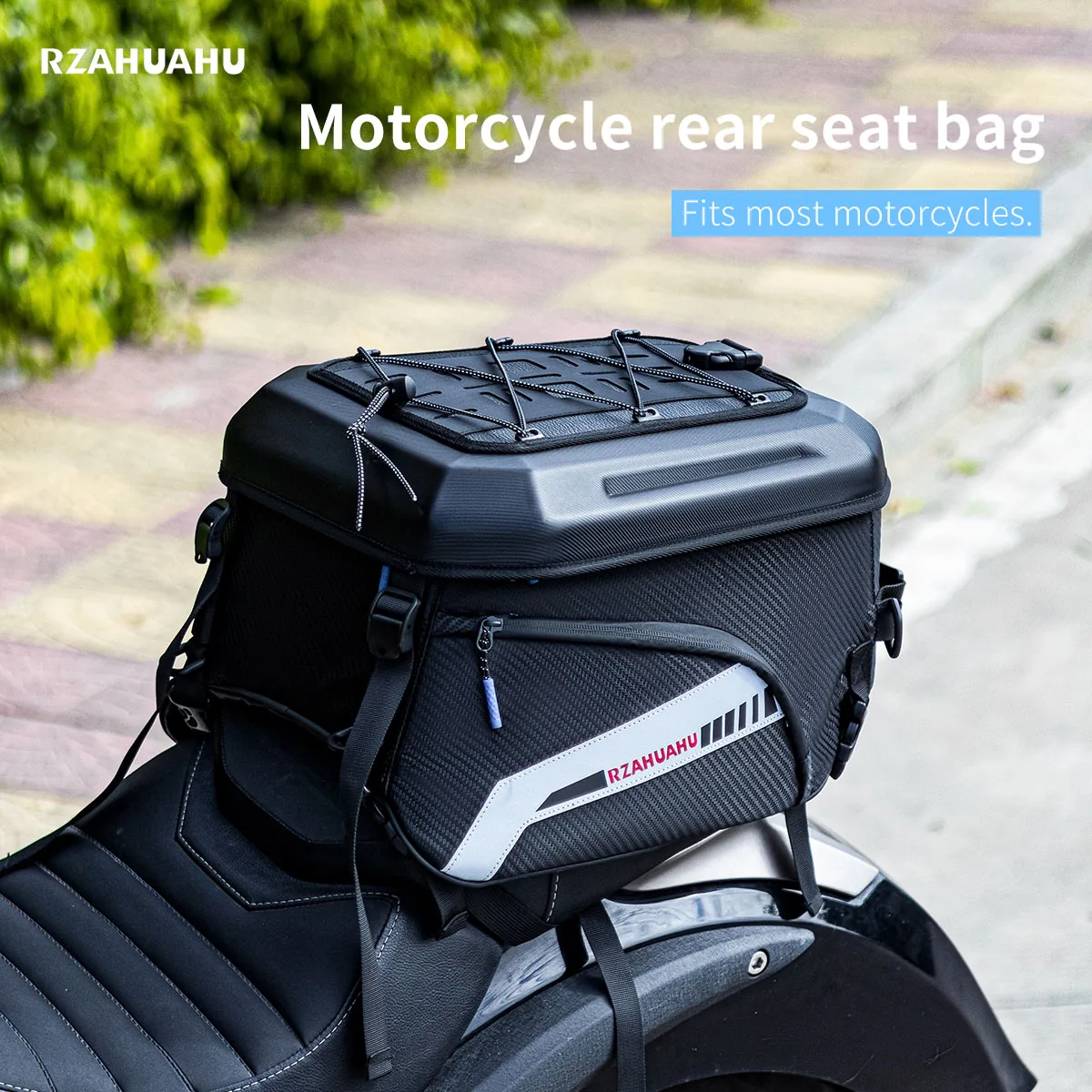 

Universal Motorcycle and Electric Vehicle Rear Seat Bag, Motorcycle Travel Riding Bag, Large Capacity Helmet Bag Edge Storage Ge