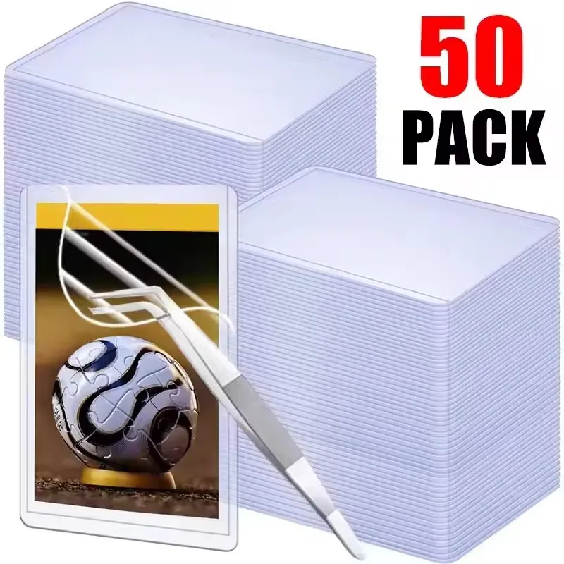 1/25/50Pcs Transparent Korean Kpop Card Sleeve with Protective Film Clear Card Holder Idol Photo Game Card Cover 35PT