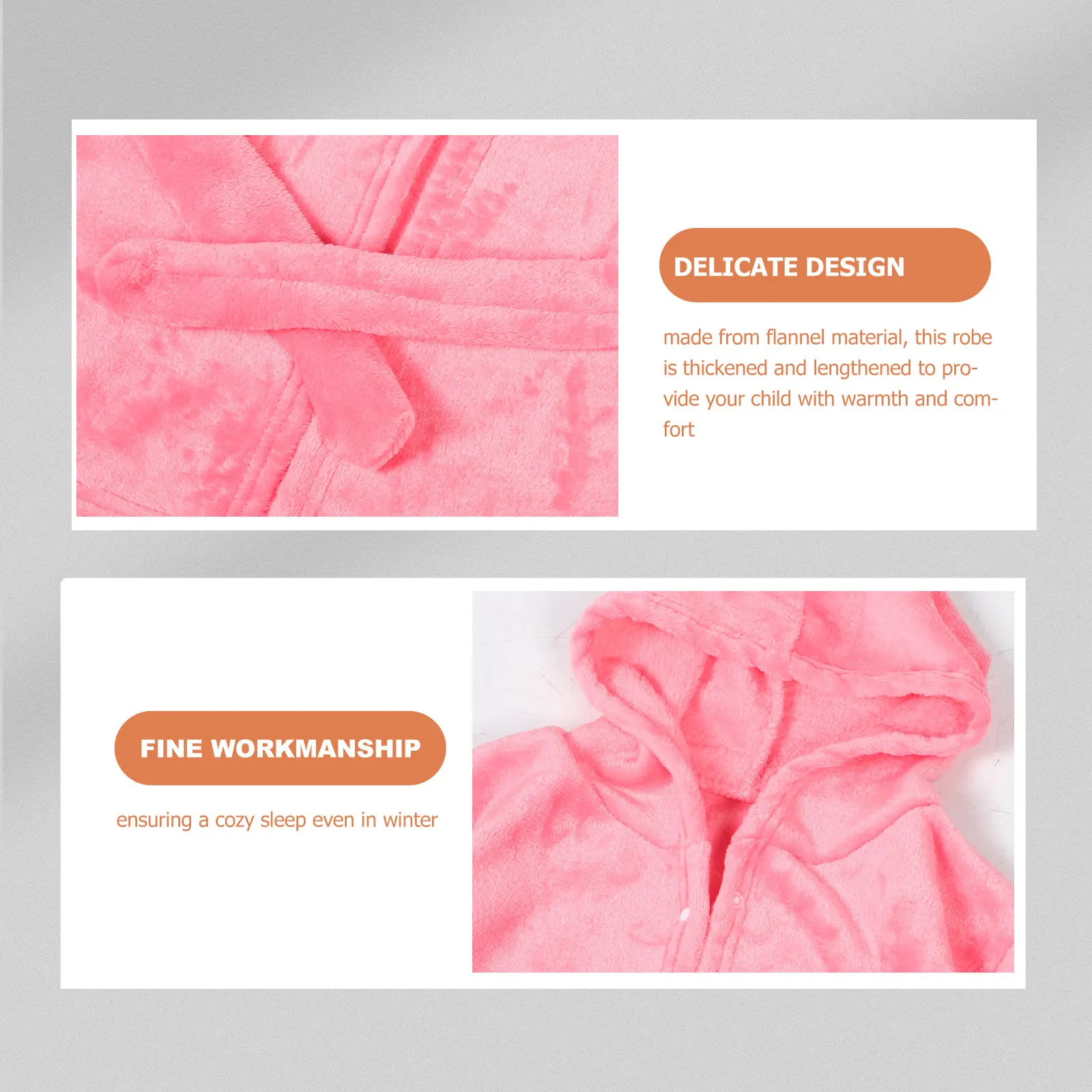 Warm Thick Flannel Toddler Bathrobe for Kids Hooded Sleepwear Robe for Girls Boys Cozy Home Bath and Bedtime Comfort Wear