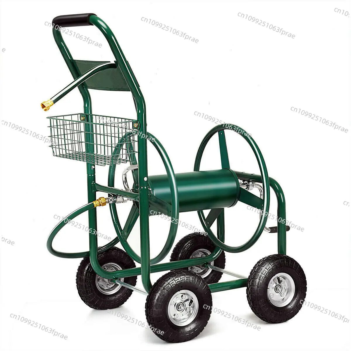 Wheeled hand push large watering storage car around 90 meters pipe, garden water pipe car, garden water pipe