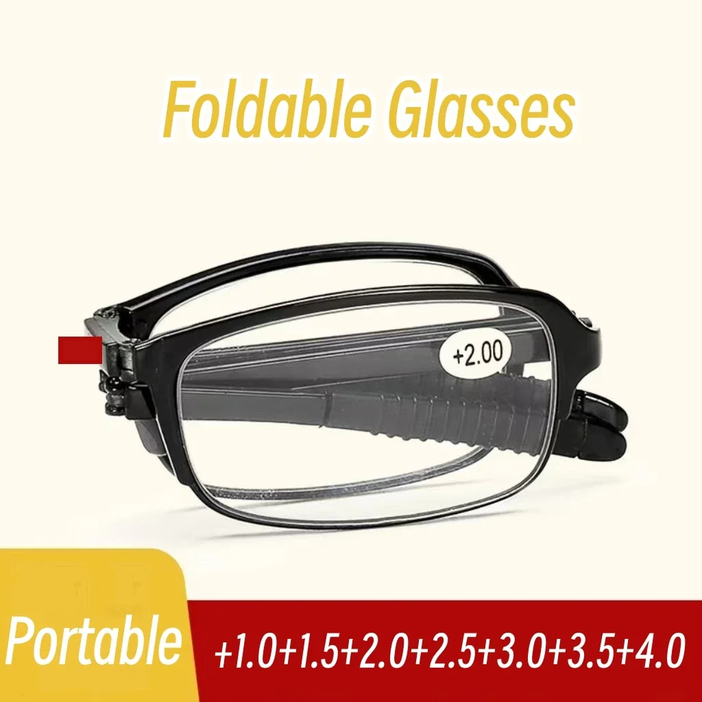 

Men's TR90 Frame Anti-Blue Light Reading Glasses Portable Foldable Far Sight Eyeglasses with Case Diopter Glasses +1.0 To +4.0