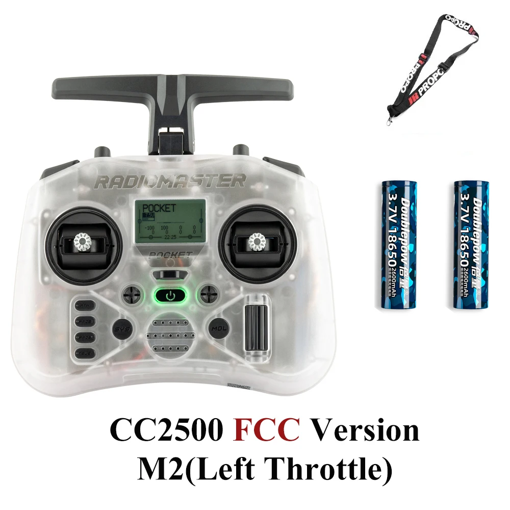 Radiomaster Pocket EdgeTX 2.4G radiocontroller FCC LBT (Mode2 linkshandig gaspedaal) CC2500 / ELRS Hall Gimbal-zender
