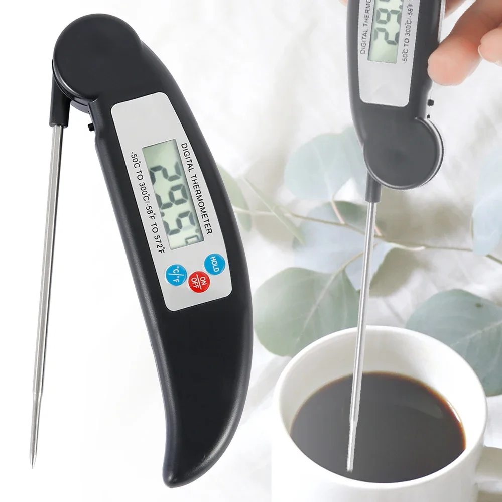 Digital Probe Thermometer Foldable Food BBQ Meat Oven Folding Kitchen Thermometer Cooking Water Oil Tools