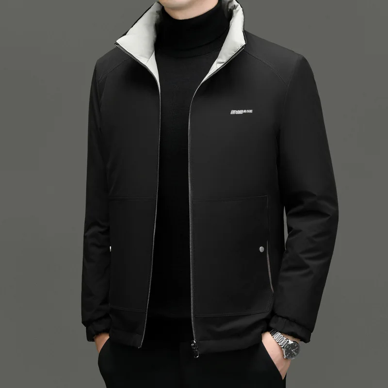 Manteau d'hiver en coton pour hommes d'âge moyen, manteau d'affaires simple, manteau chaud décontracté, nouveau