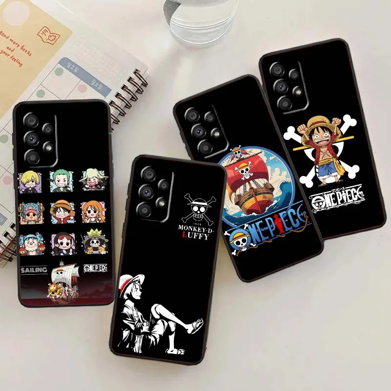 One Piece anime character Phone Case For Samsung A73 A72 A71 A55 A54 A53 A52 A51 A13 A22 A16 A15 A12 A14 5G Black