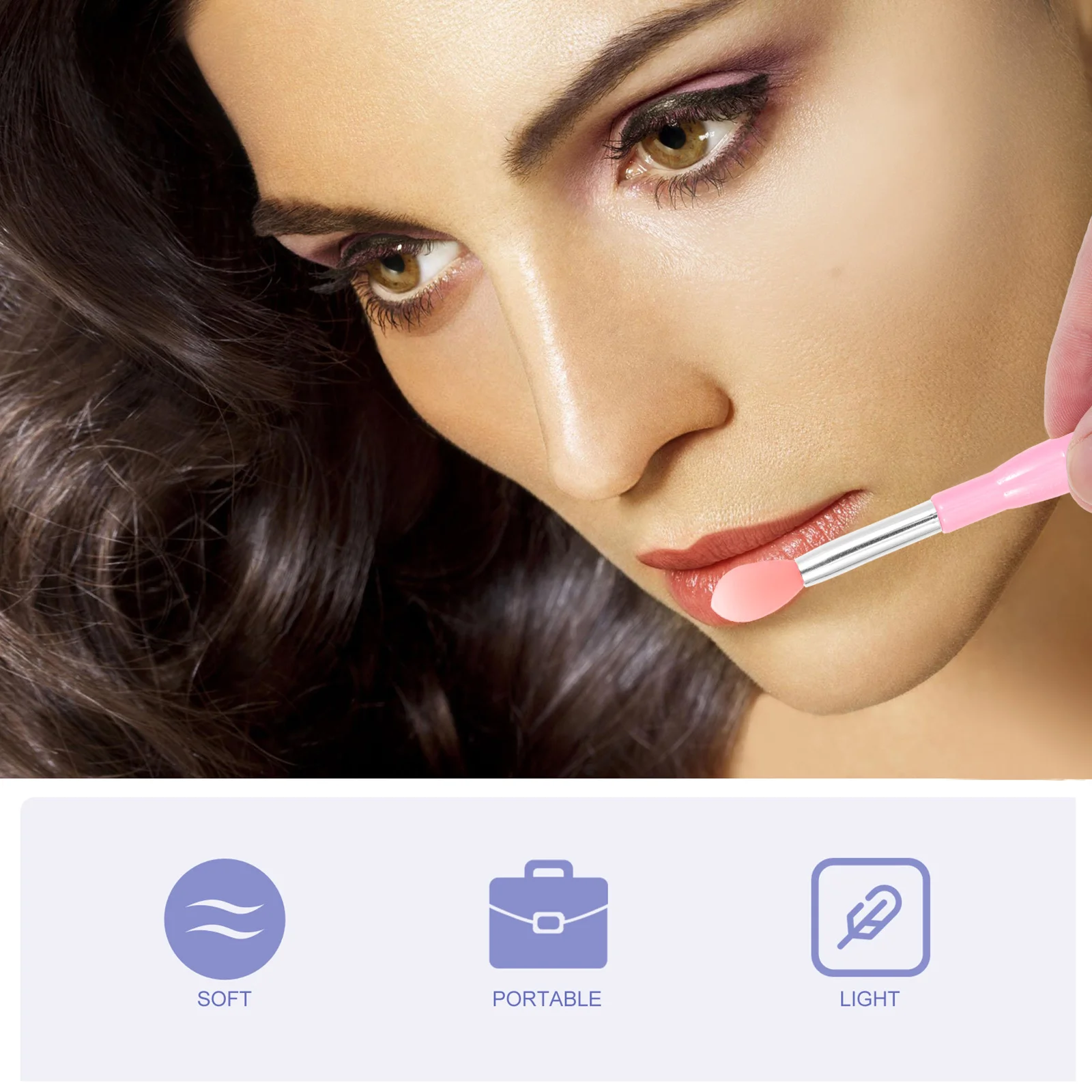 

6Pcs Silicone Lip Brush Assortment Portable Lipstick Applicator Lip Gloss Brush Makeup Tool Cosmetics Lipstick Applicator