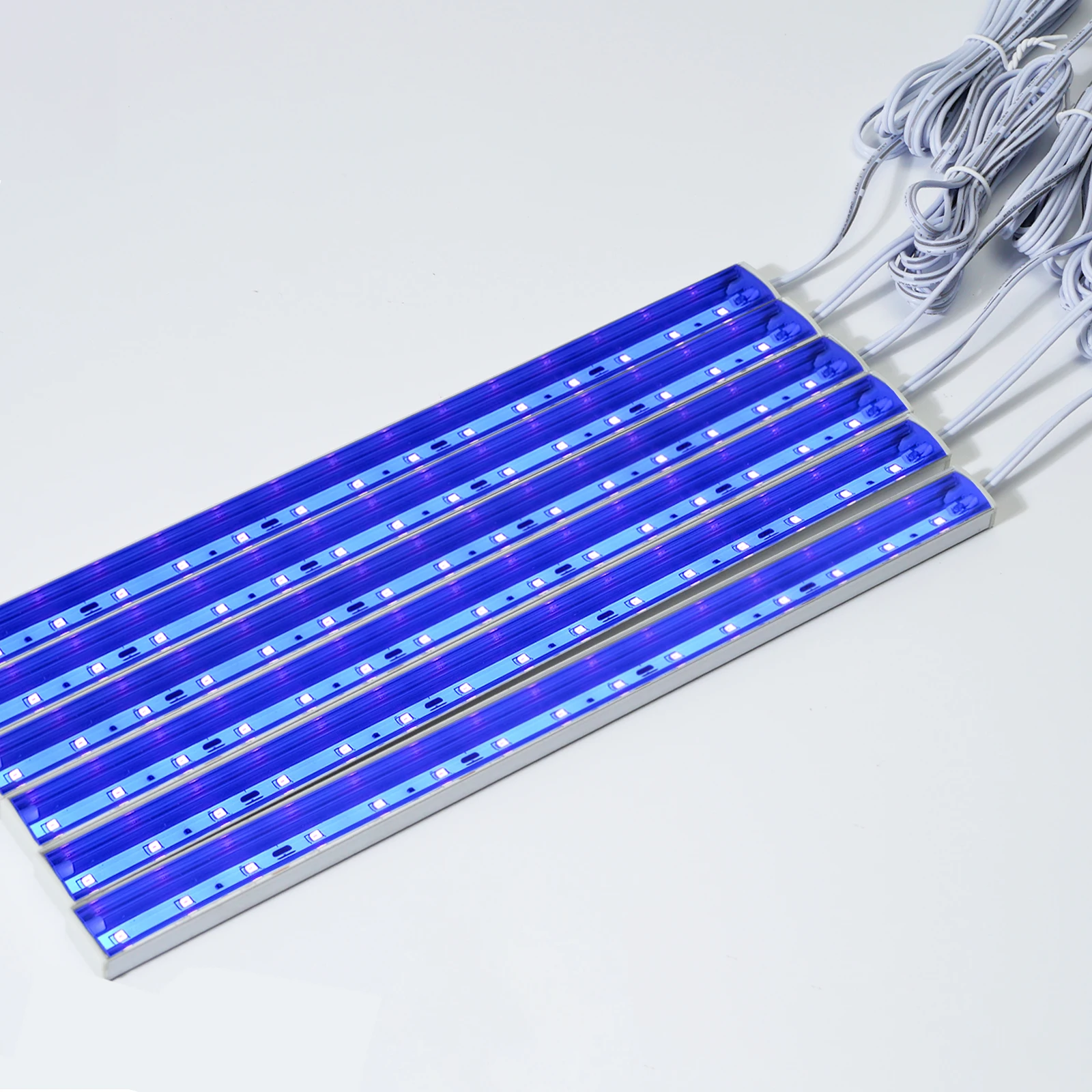 uvブラックライトバー6個入り、10インチ10w-dc12vブラックライトledライトキット、6方向電源分配器付き、自己接着式uvライト