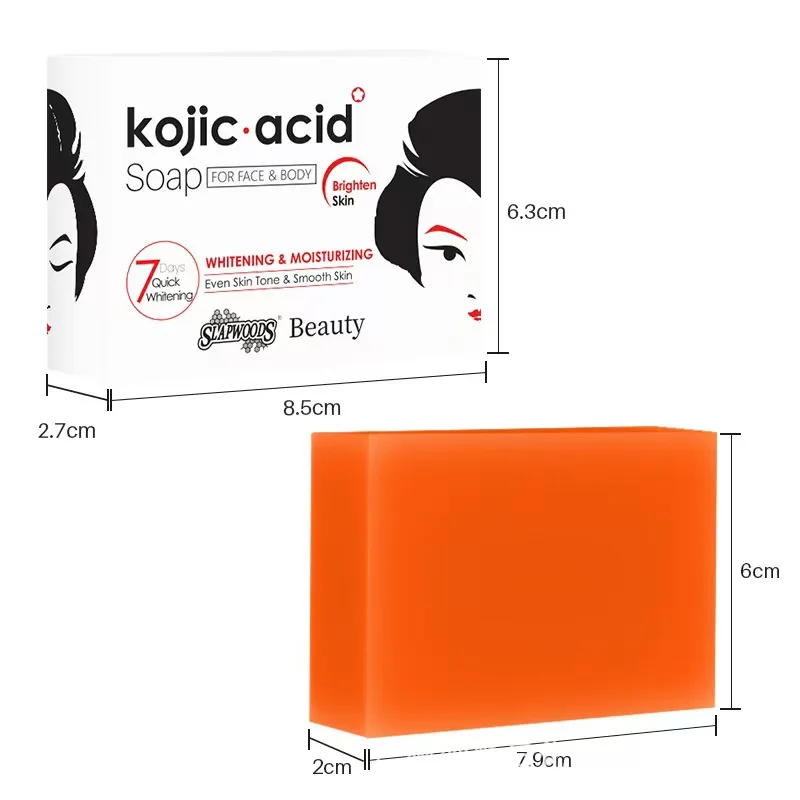 สบู่ขมิ้นพร้อมกลิ่นส้ม 7 วันกระบวนการฟอกสีฟันรูขุมขนหดตัวกําจัดสิวบาร์ดูแลผิวเพื่อผิวที่ชัดเจนขึ้น