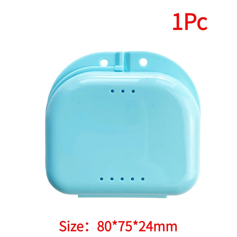 #1Pc Tooth Retainer Small Hole Tooth Box Braces Container Mouthguard Guard Denture Storage Case Clean Organizer Case