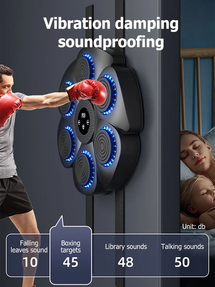 Smart Music Boxing Machine With Boxing Gloves Wall-Mounted Punching Trainer For Adults Kids Bluetooth-compatible Boxing Equipmen