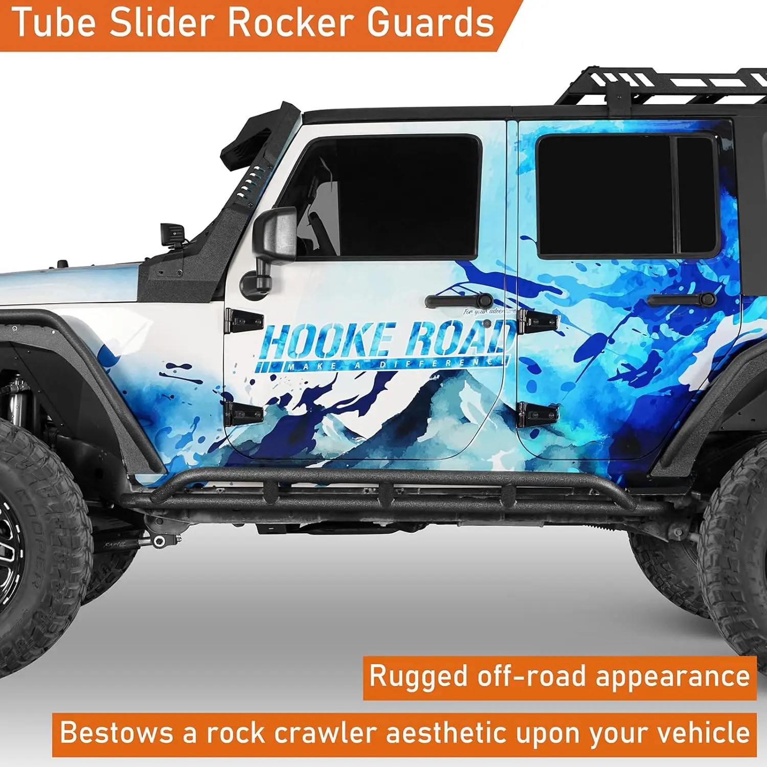 لوحات الجري Wrangler JK Rock Slider Nerf لـ 2007-2018 Jeep Wrangler JK غير محدودة 4 أبواب (زوج)