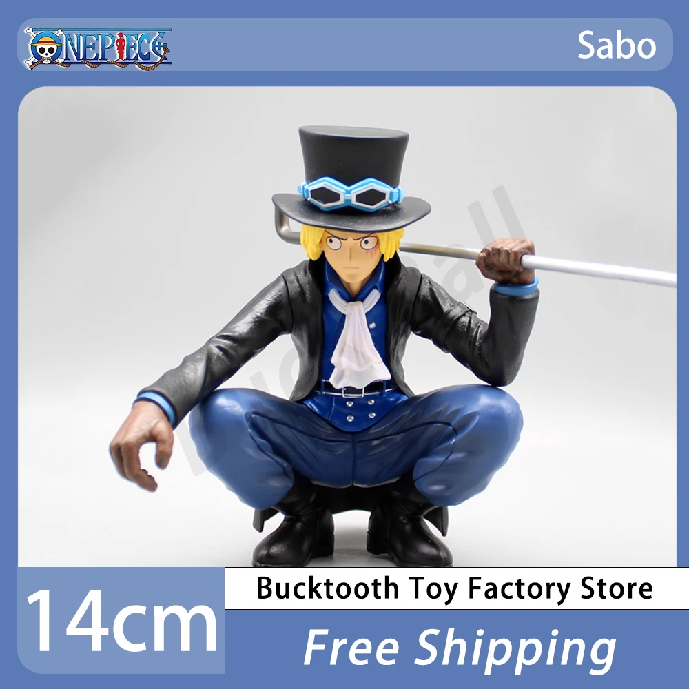 

14cm One Piece Anime Figure Sabo Squatting GK Action Figures Pvc Sabo Figurine Model Doll Desktop Decoration Statue Toys Gifts