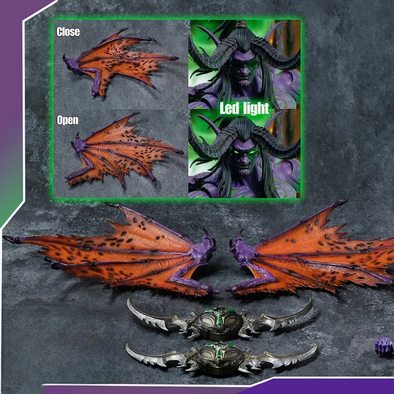 

Коллекционная фигурка World of Warcraft: Иллидан, Охотник на демонов, 30 см, полный комплект, модель солдата, игрушка, подарок