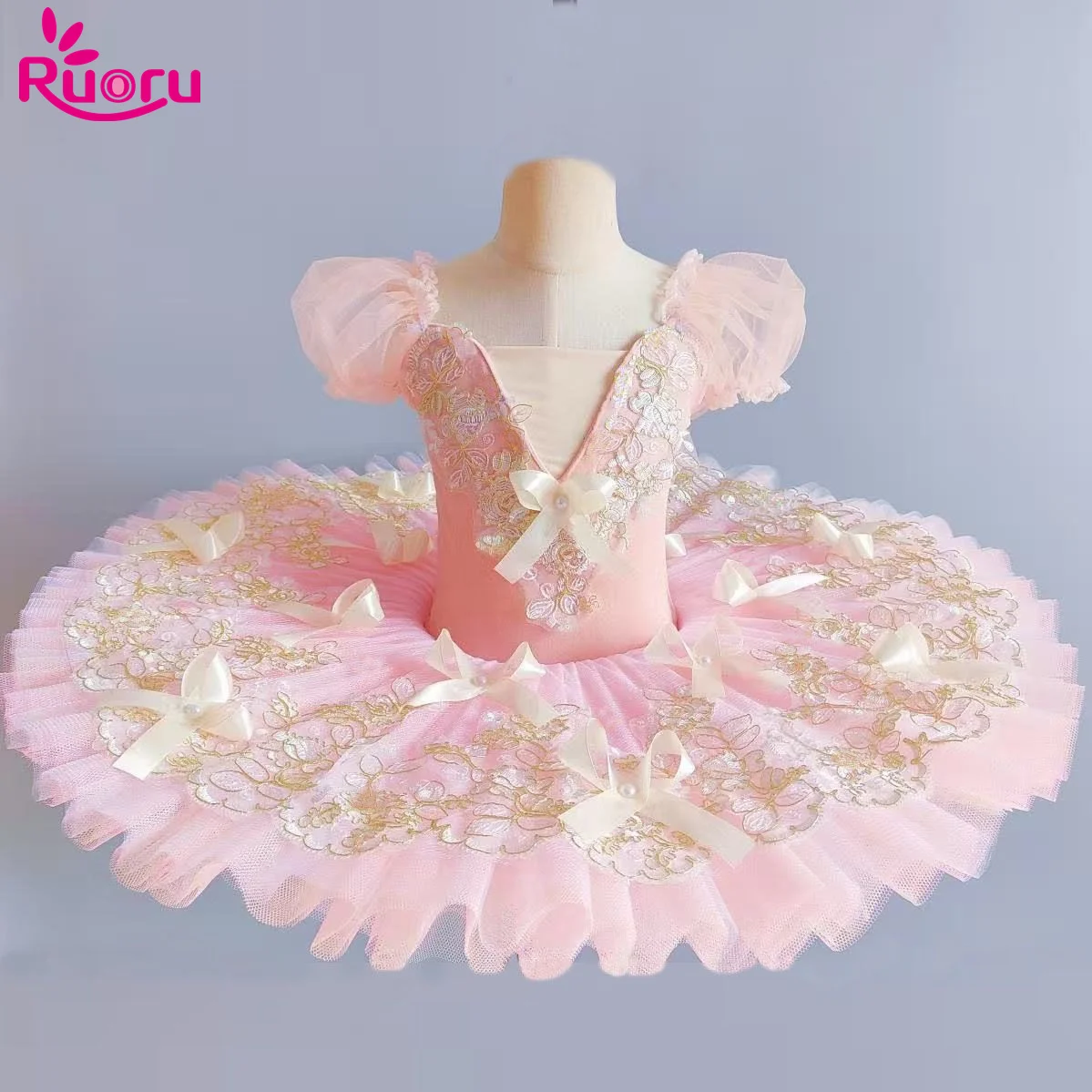Ruoru Sequined Ballet Dress Children Swan Lake Tutu Ballerina Dancing Costumes Clothes Professional Ballet Tutu Dance Dress