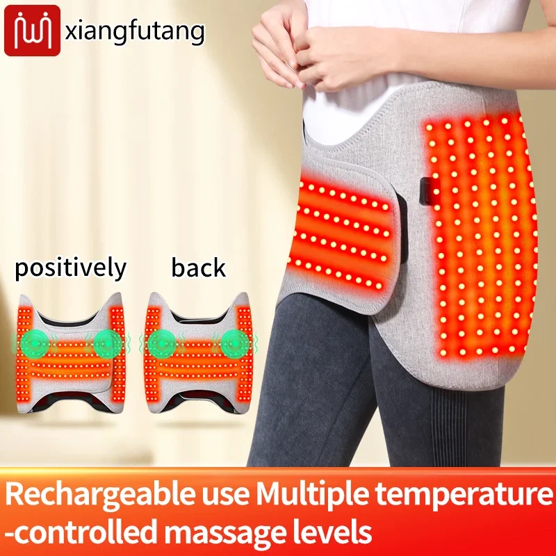 Red Light Heating Waist Hot Compress Massager Vibration Lumbar Brace Belt Waist Back Massage Relief Muscle Relaxation