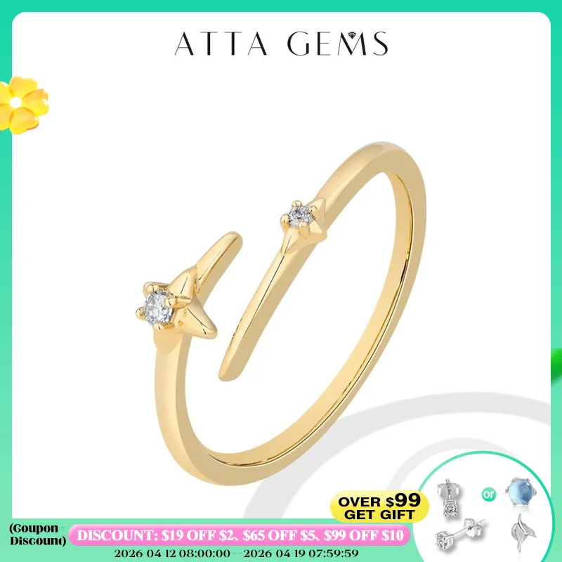 

ATTAGEMS Star Synthetic Moissanite Rings Airplane Design for Men Women 925 Sterling Silver Open Pinky Ring Daily Wear Party Gift
