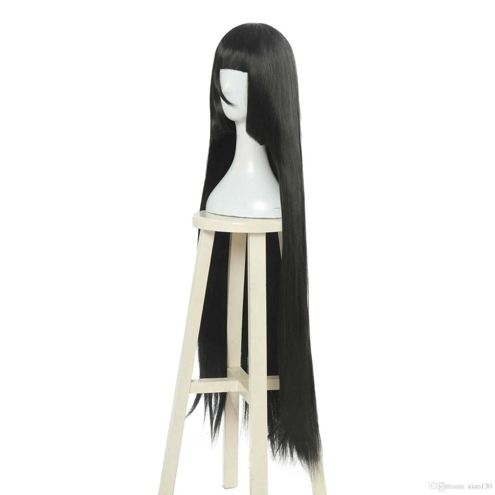 Zombieland Saga Yamada Tae Long Straight Black Cosplay Wig Women Anime Hair