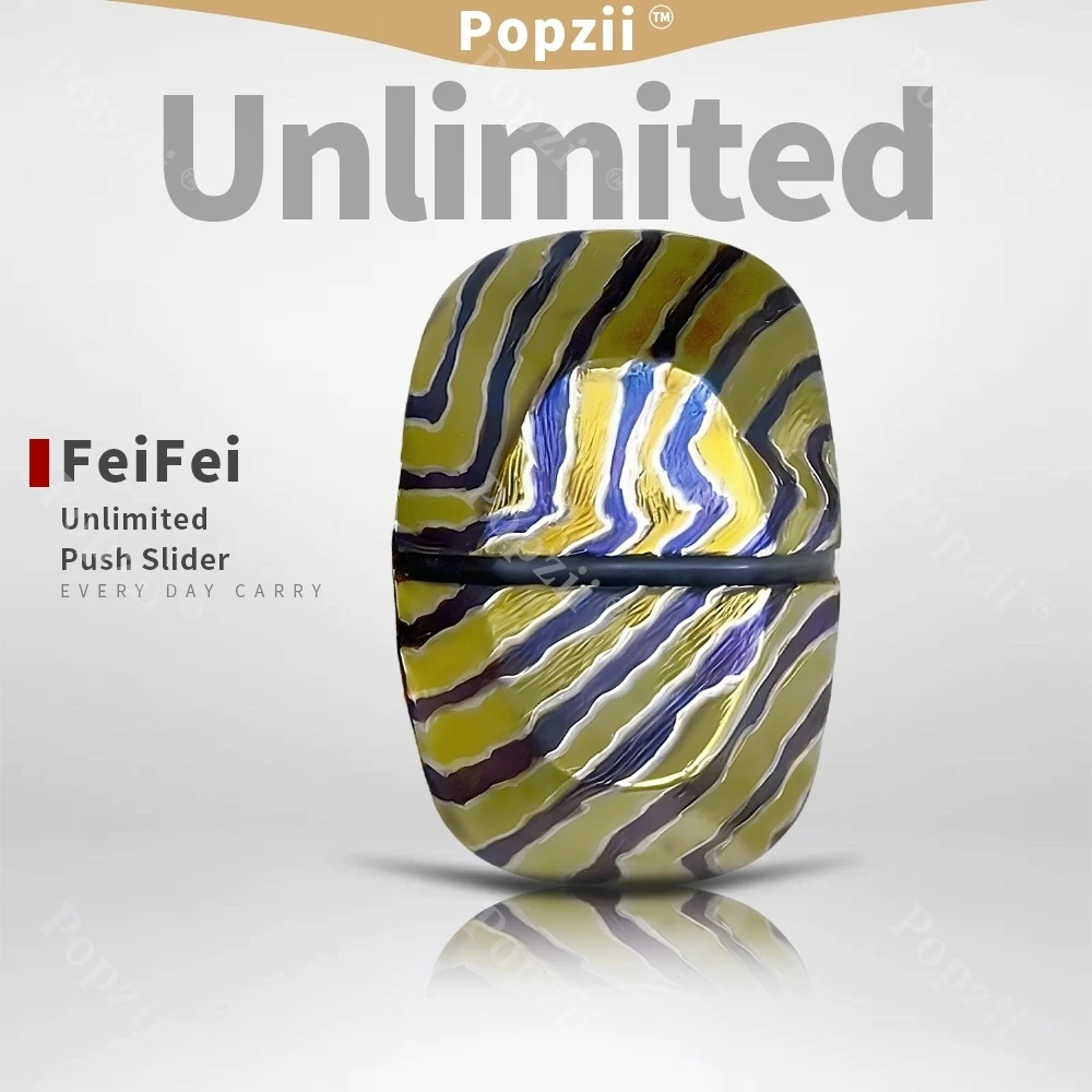 FeiFei EDC Hand Carving Unlimited Pushing Slider Titanium alloy Adults Stress Relief Toy Decompression Toy