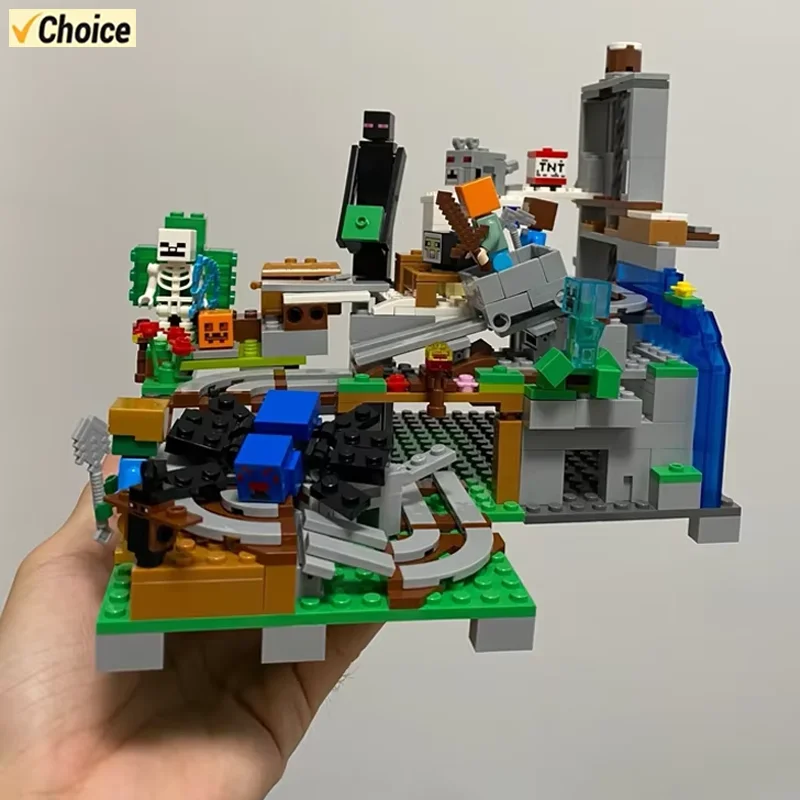 New Compatible With Minecraft Building Blocks Stacking Construction Set STEM Sensory Toy For Mine World Kid Boys Girl DIY Gifts