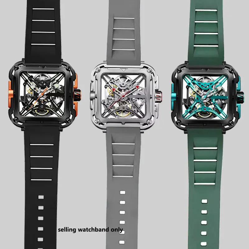 Adatto per orologio meccanico igadesign Xijia serie X Gorilla Z Series Sharp Wine Bucket Fluoroelaster Watch Band 22mm