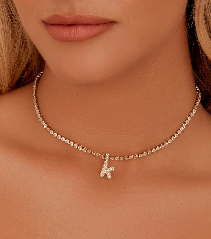 

Personalized Initial Necklace Fashionable And Simple Zircon Pendant 18k Gold-plated Jewelry Daily Wear Birthday gift Christmas