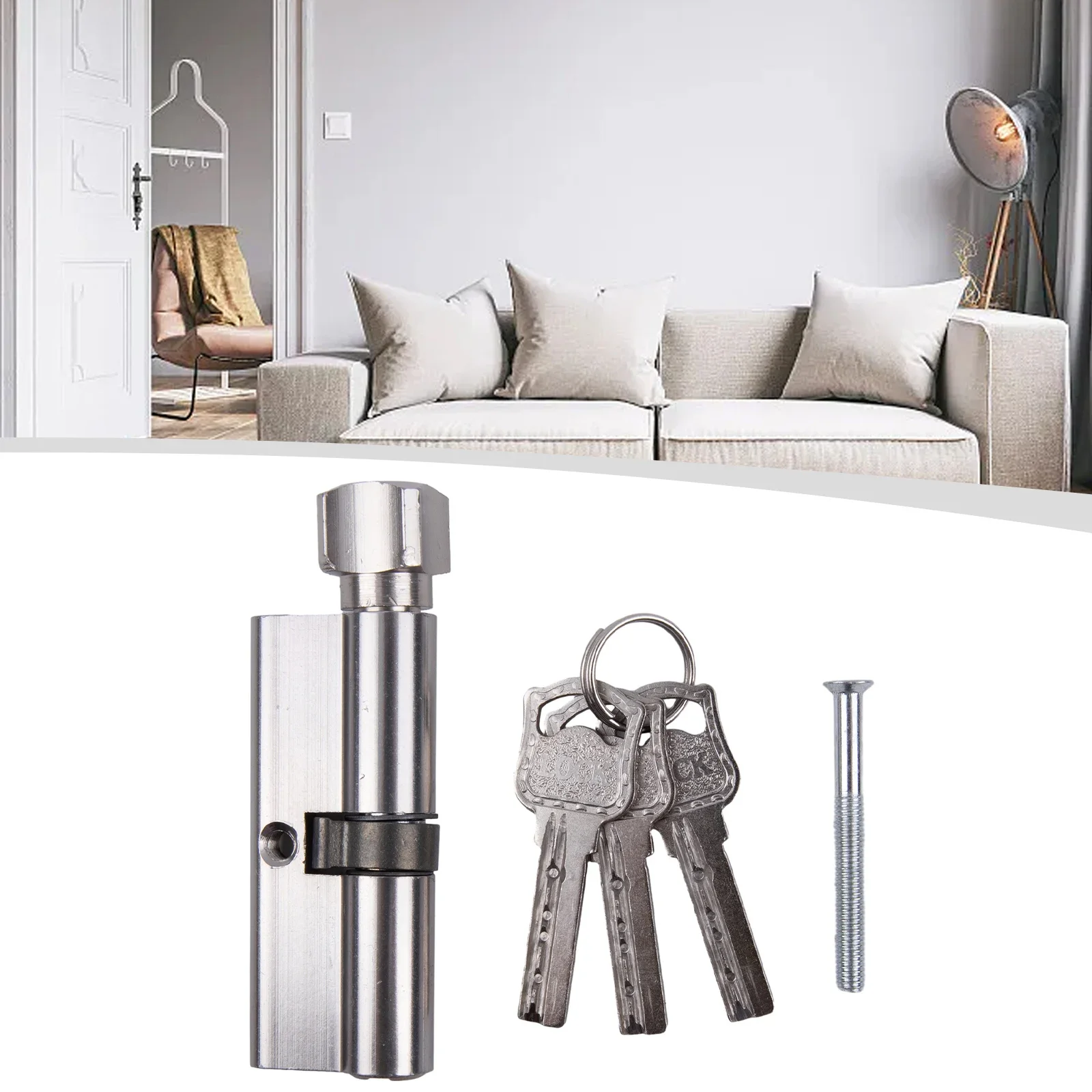 

High Security Lock Cylinder, Keyed Alike, Aluminum Alloy Material, Suitable for Small Indoor Wooden Doors 70mm