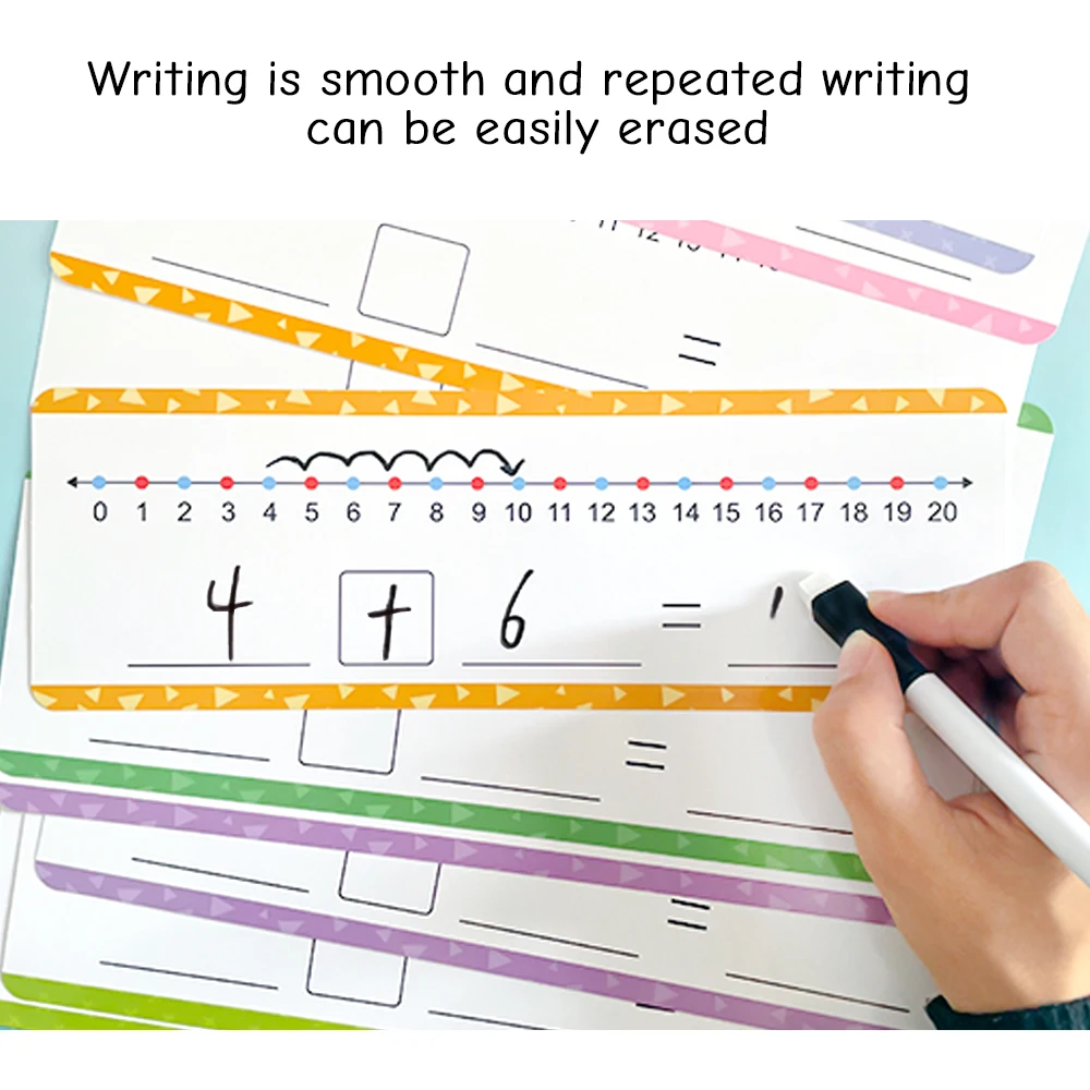 Imagem -04 - Adição e Subtração Número Linha Dry Apagar Cartões Matemática Manipulatives Board For Kids Students Classroom Home Write And Wipe