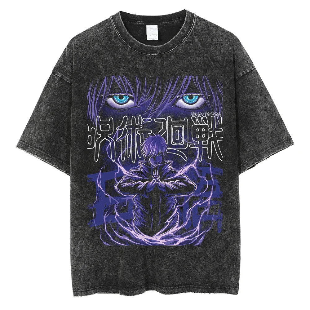 

Men T Shirt Streetwear Anime Jujutsu Kaisen Graphic Summer Vintage T-shirt Hip Hop Oversized Harajuku Tshirt Cotton Tops Tees