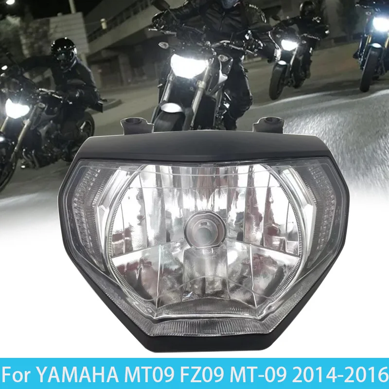 

Motorcycle Part MT09 Front Lamp White Light Headlamp Headlight H4 Halogen Bulb For YAMAHA MT09 FZ09 MT-09 2014-2016