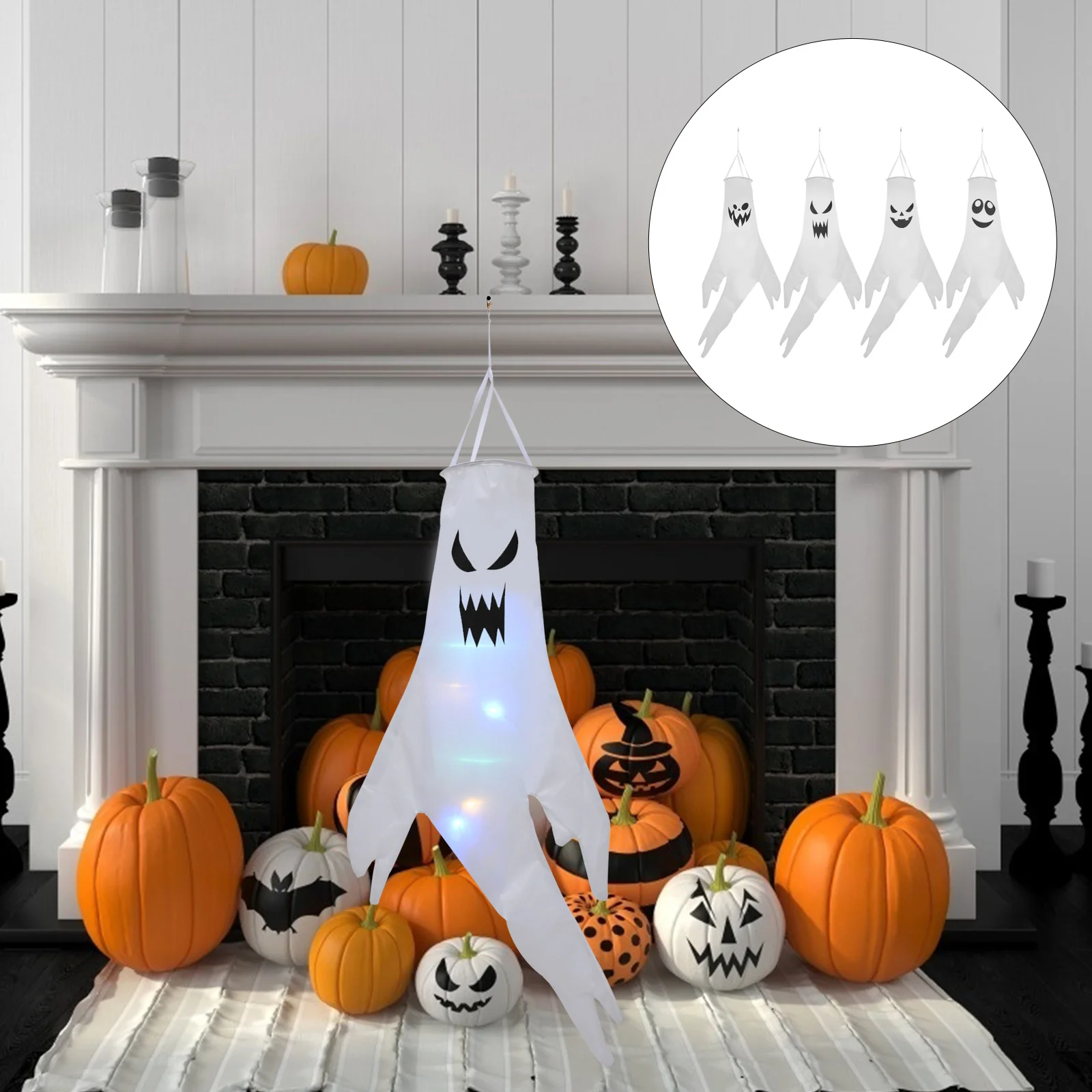 Home Decorations Halloween Hair Dryer Outdoor Decorative Flag Luminous Wind Sock LED Lighted Socks